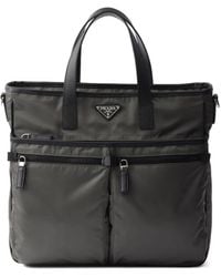 Prada - Bolso shopper Re-Nylon con detalle de bolsillo - Lyst