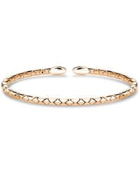 Pragnell - 18Kt Rose Groove Textured Bangle Bracelet - Lyst
