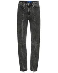 KARL LAGERFELD - Vaqueros Rectos De Talle Alto Con Cremallera - Lyst