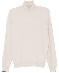 Alpha Studio - Roll-Neck Ribbed-Trim Sweater - Lyst
