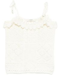 Ba&sh - Pointelle-Knit Scalloped-Trim Top - Lyst