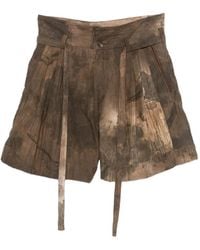 Ziggy Chen - Belted Abstract-Print Shorts - Lyst