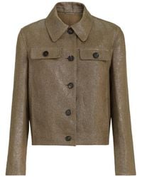Brunello Cucinelli - Linen Cropped Jacket - Lyst
