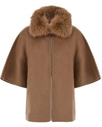 GIOVANNI PARIS - Cape Clementine À Col En Fourrure Artificielle - Lyst