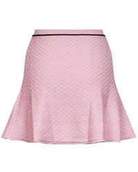 Self-Portrait - Sequin-Embellished Diamond-Knit Mini Skirt - Lyst