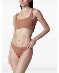Hunza G - Xandra Crinkle-Effect Metallic-Finish Bikini - Lyst