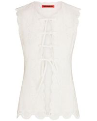 Simon Miller - Delilah Eyelet Tie-Fastening Blouse - Lyst