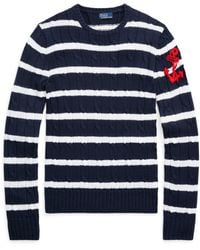 Polo Ralph Lauren - Striped Cable-knit Jumper - Lyst