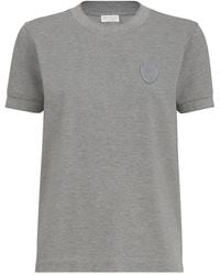 Brunello Cucinelli - T-Shirt En Coton Stretch À Empiècements Scintillants Et Logo - Lyst