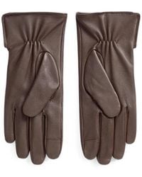 Ralph Lauren - Button-Detail Leather Gloves - Lyst