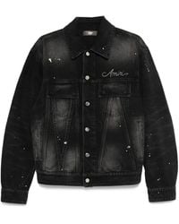 Amiri - Jeansjacke mit Farbklecks-Print - Lyst