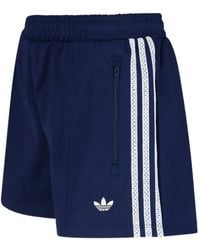 adidas - Lace-Trim Logo-Embroidered Shorts - Lyst