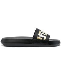 Versace - La Greca Slippers With Embossed Logo - Lyst