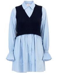 Cinq À Sept - Patsy Striped Layered-Effect Mini Dress - Lyst