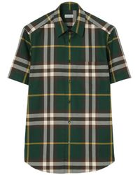Burberry - Geruite Katoenen Twill Overhemd - Lyst