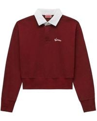 KENZO - Logo-Embroidered Polo-Collar Sweater - Lyst