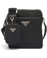 Prada - Borsa Messenger Con Logo A Triangolo - Lyst