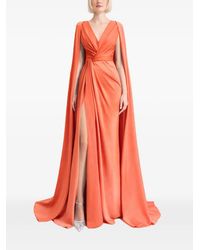 Gemy Maalouf - Draped Cape-Sleeve Dress - Lyst