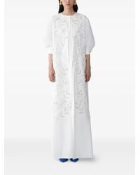 Carolina Herrera - Embroidered Button-Front Gown - Lyst