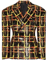 Dolce & Gabbana - Sequin-embellished Double-breasted Blazer - Lyst