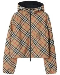 Burberry - Cropped Reversible Check Jacket - Lyst