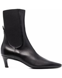 Totême - The Mid Heel Leather Ankle Boots - Lyst