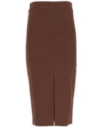 FEDERICA TOSI - High-Waisted Rear-Slit Midi Skirt - Lyst