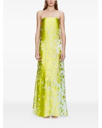 knee length dresses for ladies Aura Silk Strapless Dress In Tangelo – Muse Boutique