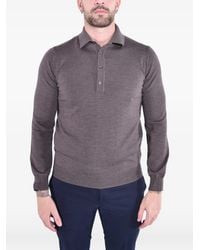 Kangra - Fine-Knit Long-Sleeved Polo Shirt - Lyst