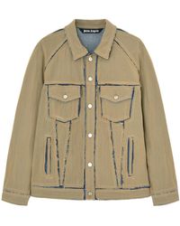 Palm Angels - Logo-Patch Ripstop Denim Jacket - Lyst