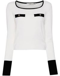 B+ AB - Round-Neck Cropped Knitted Top - Lyst