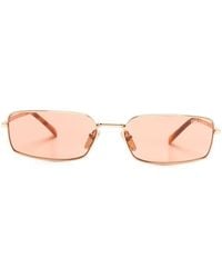 Prada - Rectangle-Frame Metal Tortoiseshell-Tip Sunglasses - Lyst
