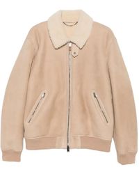 Canali - Chaqueta De Piel Con Cuello De Lana De Borrego - Lyst