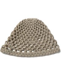 Peserico - Crochet-Knit Beaded Beanie Hat - Lyst
