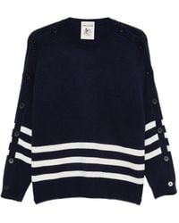 Semicouture - Button-Detail Striped Sweater - Lyst