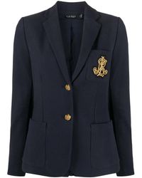 Ralph Lauren - Blazer con botones y logo bordado - Lyst