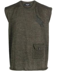 DSquared² - Flap Pocket Crew Neck Vest - Lyst