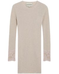 Valentino Garavani - Lace-Trim Ribbed-Knit Sweater - Lyst