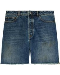 Palm Angels - Jeans-Shorts Mit Logo-Print - Lyst