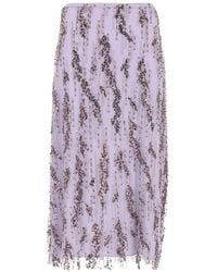 STAUD - Aviva Sequin-Embellished Midi Skirt - Lyst