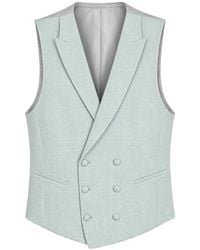 ETIEM TEXTIL S.L. - Double-Breasted Micro-Check Waistcoat - Lyst
