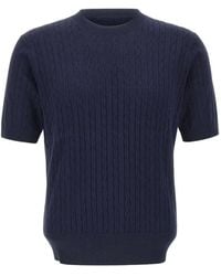 Kangra - Cable-Knit Short-Sleeve T-Shirt - Lyst