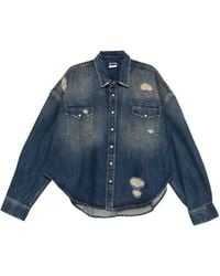 Vetements - Distressed Flap-Pocket Shirt - Lyst