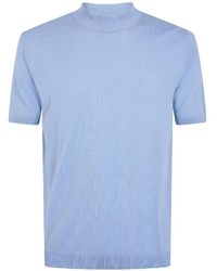 Roberto Collina - Fine-Knit Mock-Neck T-Shirt - Lyst