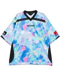 Martine Rose - Watercolour-Print V-Neck T-Shirt - Lyst