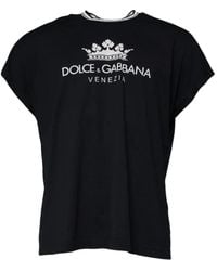 Dolce & Gabbana - Logo-Print Crown-Motif T-Shirt - Lyst