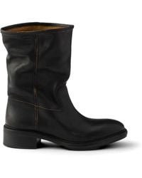 Prada - Bottines En Cuir À Effet Vintage 50 Mm - Lyst
