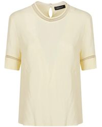 Fabiana Filippi - Beaded-Trim Short-Sleeve Blouse - Lyst