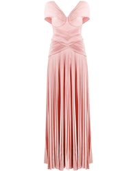 Elisabetta Franchi Geplooide Avondjurk - Roze