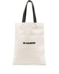 Jil Sander - Book Tote Linen Shopping Bag - Lyst
